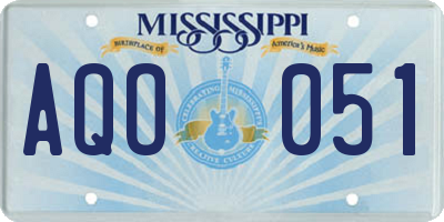 MS license plate AQO051