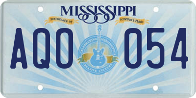 MS license plate AQO054