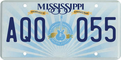 MS license plate AQO055