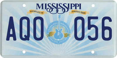 MS license plate AQO056