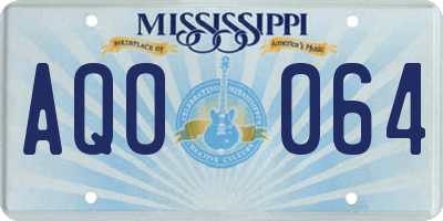 MS license plate AQO064