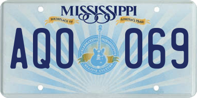 MS license plate AQO069