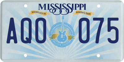 MS license plate AQO075