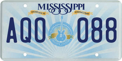MS license plate AQO088