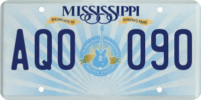 MS license plate AQO090
