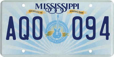 MS license plate AQO094