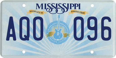 MS license plate AQO096