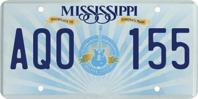 MS license plate AQO155