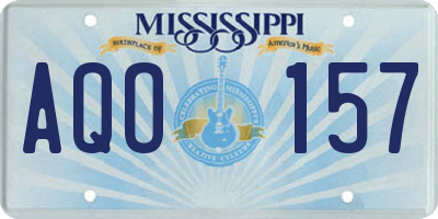 MS license plate AQO157