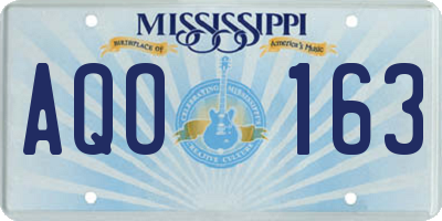 MS license plate AQO163