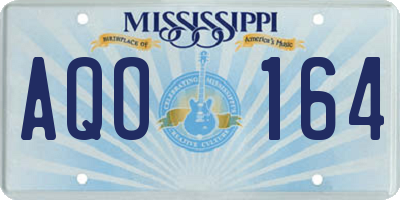 MS license plate AQO164