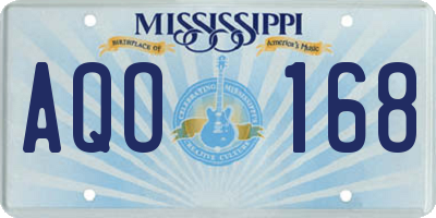 MS license plate AQO168