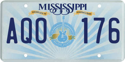 MS license plate AQO176