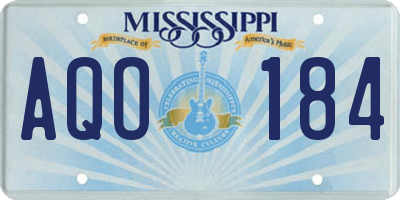 MS license plate AQO184