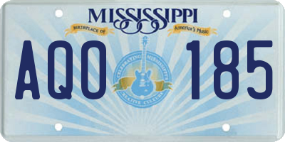 MS license plate AQO185