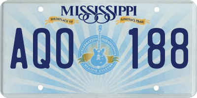 MS license plate AQO188