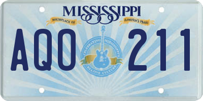 MS license plate AQO211