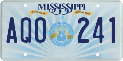 MS license plate AQO241