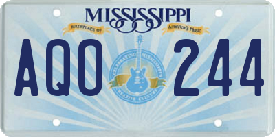 MS license plate AQO244