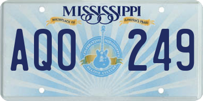 MS license plate AQO249