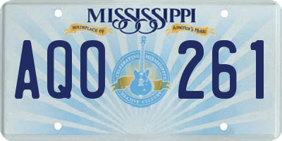 MS license plate AQO261