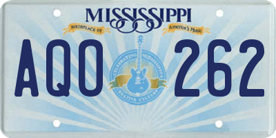 MS license plate AQO262
