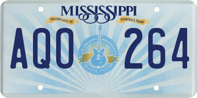 MS license plate AQO264