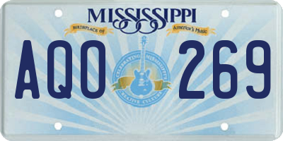 MS license plate AQO269