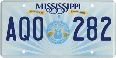 MS license plate AQO282