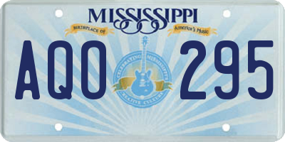 MS license plate AQO295
