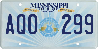 MS license plate AQO299