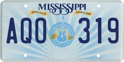 MS license plate AQO319