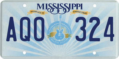 MS license plate AQO324