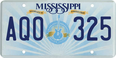 MS license plate AQO325