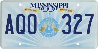 MS license plate AQO327