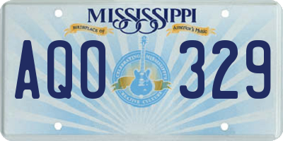 MS license plate AQO329