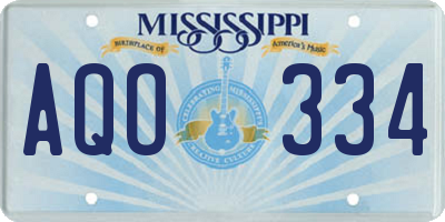 MS license plate AQO334