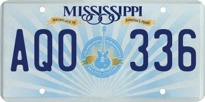 MS license plate AQO336