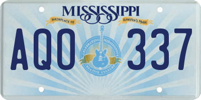 MS license plate AQO337