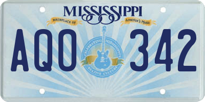 MS license plate AQO342