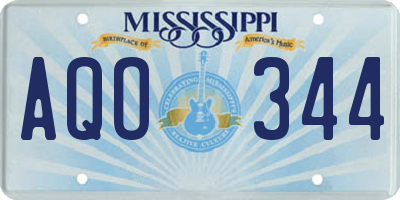 MS license plate AQO344