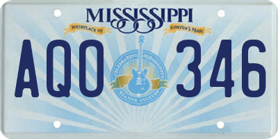 MS license plate AQO346