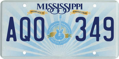 MS license plate AQO349