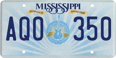 MS license plate AQO350