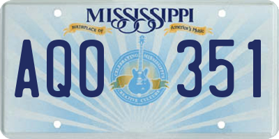MS license plate AQO351