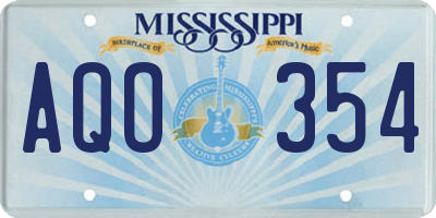 MS license plate AQO354
