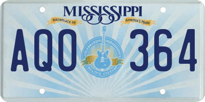 MS license plate AQO364