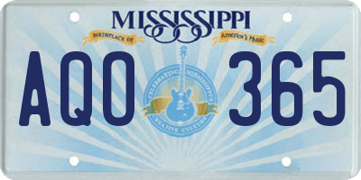 MS license plate AQO365