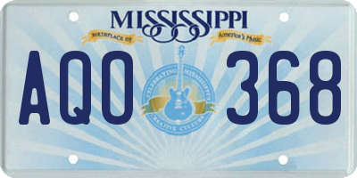 MS license plate AQO368