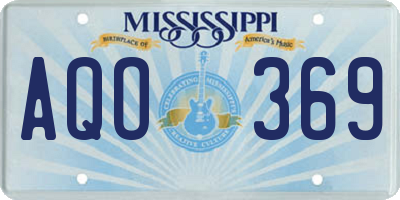 MS license plate AQO369